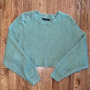 Cotton Candy LA Green Cropped Cable Knit Sweater Women’s Size M/L